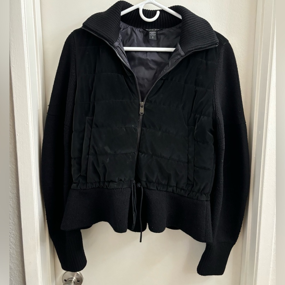 Athleta Peplum Sweater Quilted Jacket